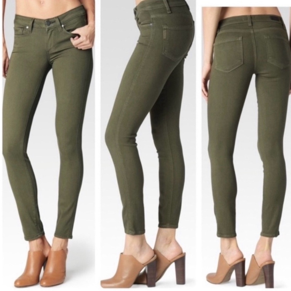 PAIGE Vertugo Ankle Pants - Olive Green -Size 29 - Like New Condition